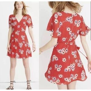 Madewell Daisy Society‎ Button Wrap Lined Dress Size 8